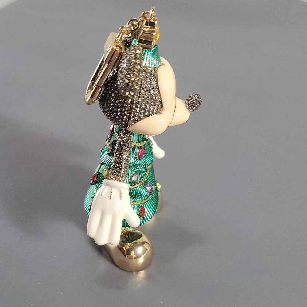RARE BaubleBar Bag Charm Disney Mickey Mouse Christmas Tree Crystal Holiday